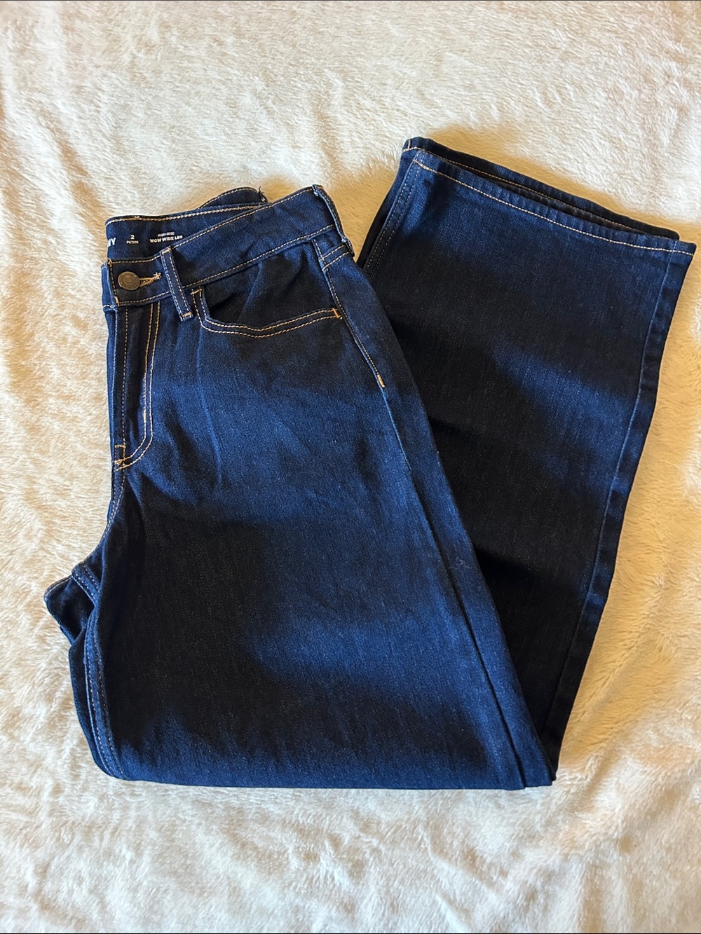Old Navy Dark Blue High-Rise Wide-Leg Jeans
